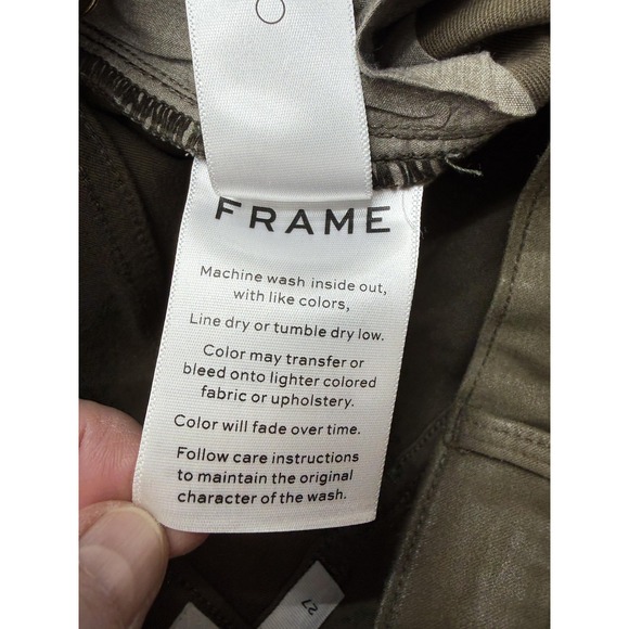 FRAME Jeans Womens 27 Olive‎ Le High Skinny Military Coated High Rise Denim - Picture 13 of 15